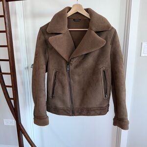 Mango Men's Tan Shearling Jacket
